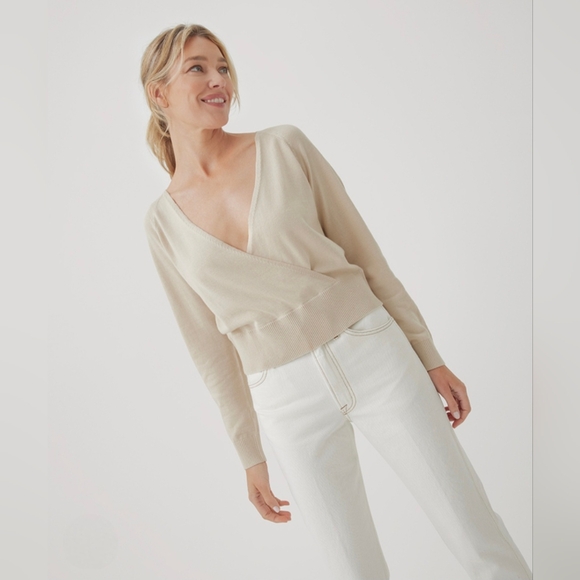 Pact | Cream Wrap Sweater in Size M - Picture 1 of 8